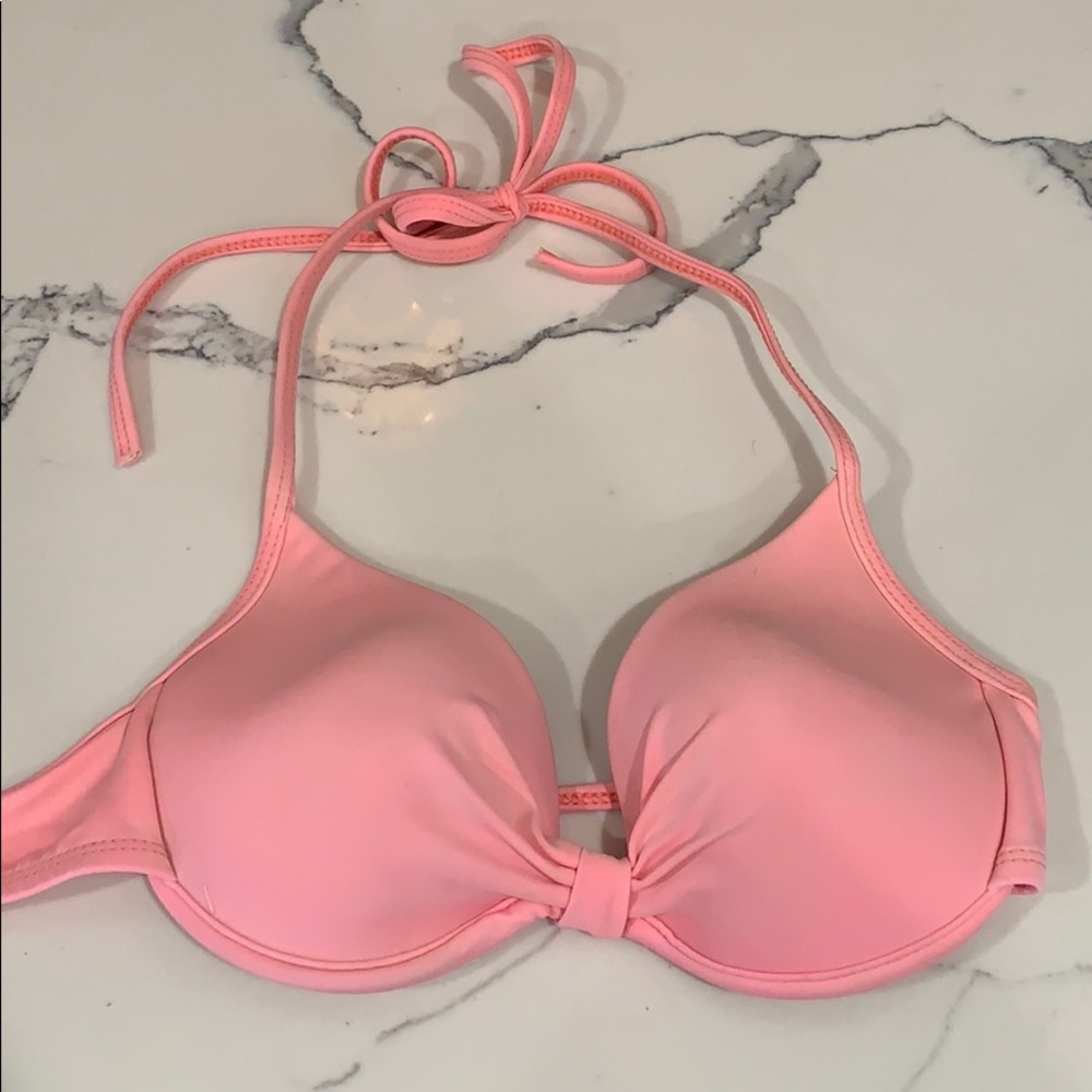 **SOLD***.   
Hurley pink bikini top